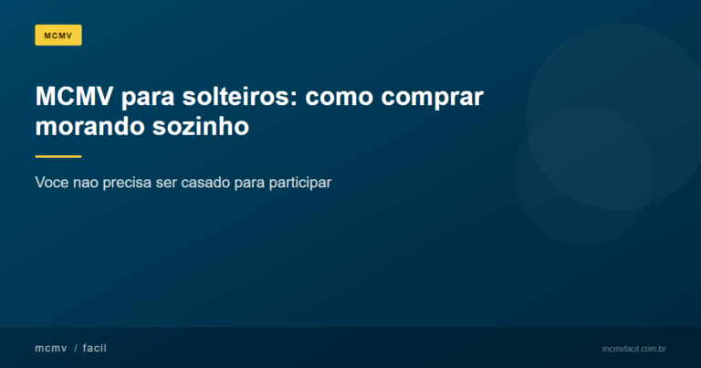 Minha Casa Minha Vida para solteiros: posso comprar um apartamento sozinho?