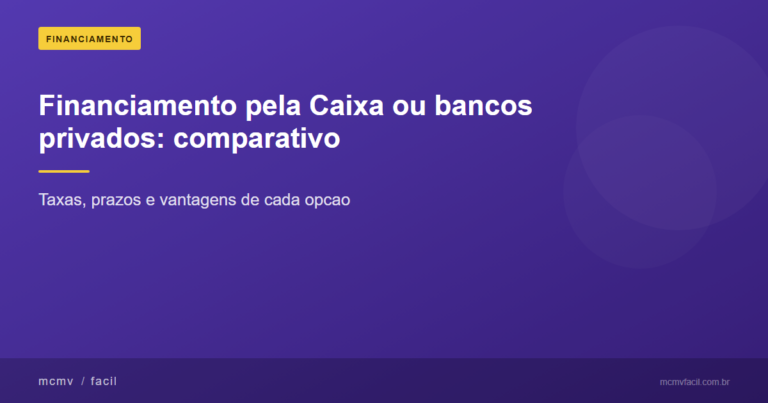 Financiamento Caixa vs bancos privados: onde é melhor financiar seu imóvel?