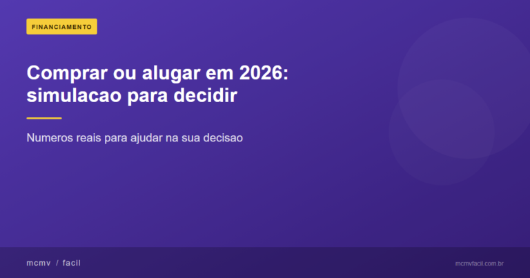 Vale mais a pena comprar ou alugar em 2026? Faça as contas