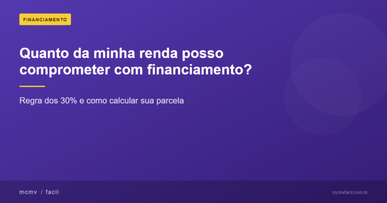 Quanto da minha renda posso comprometer com financiamento imobiliário?